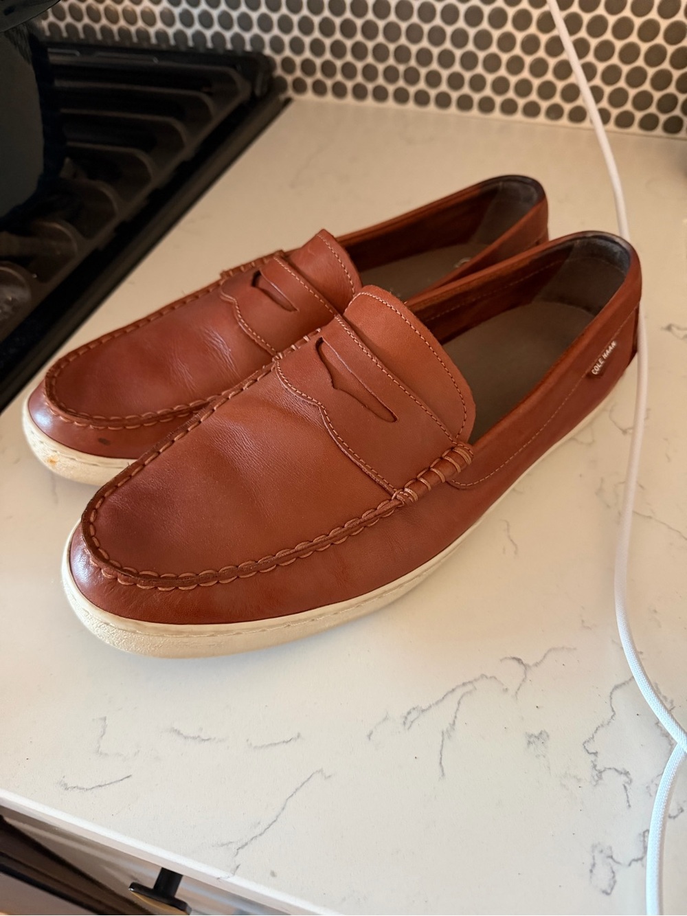 Cole Haan Pinch Weekender Brown Leather Penny Loafers 12M